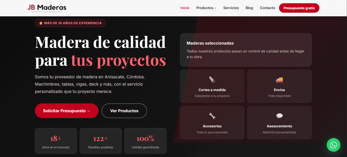 JB Maderas — nuevo sitio web